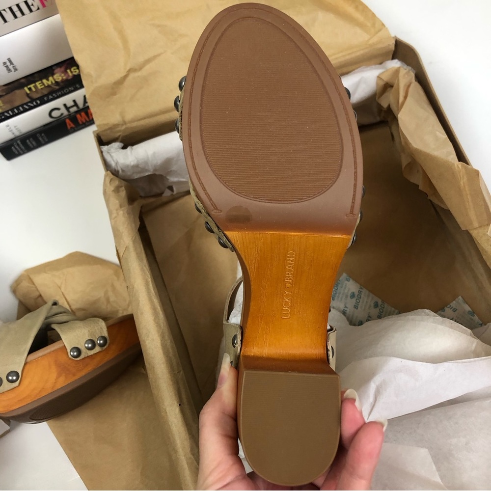 LUCKY Brand Whitneigh Heels Platform Wood Block Sandal - Picture 8 of 13